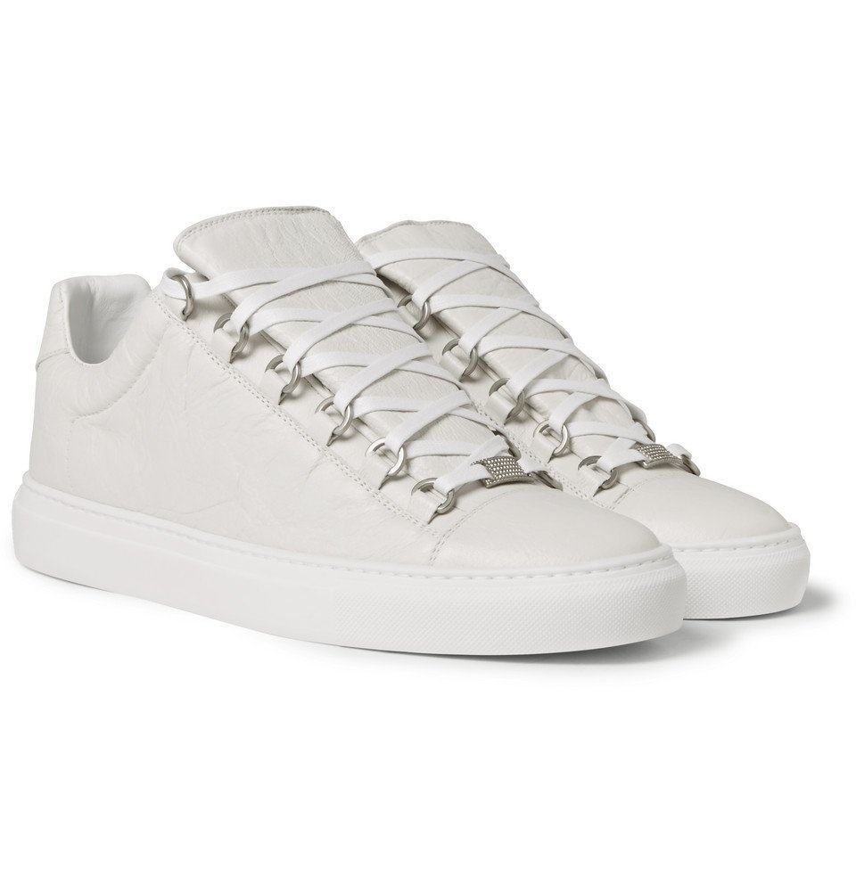 pastel region Skilt Balenciaga - Arena Creased-Leather Sneakers - Men - Off-white Balenciaga