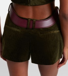Jean Paul Gaultier Cutout belted cotton corduroy shorts