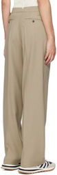 AMI Paris Taupe Pleated Trousers