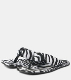 The Attico Indie zebra-print satin thong sandals