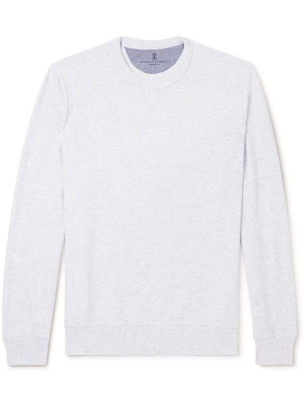 Photo: Brunello Cucinelli - Cotton-Blend Jersey Sweatshirt - Gray