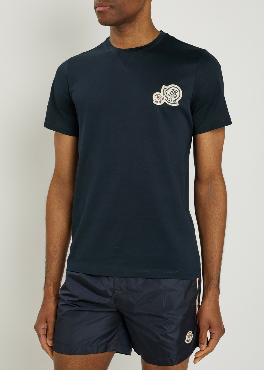 Moncler Logo-appliquéd Cotton T-shirt Navy