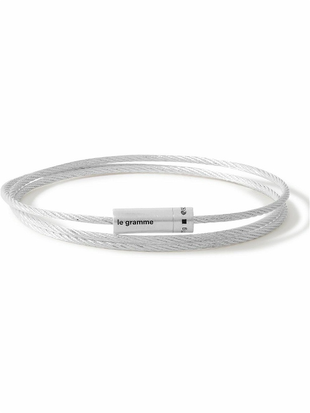 Photo: Le Gramme - Triple Turn Le 11G Brushed Sterling Silver Cable Bracelet - Silver