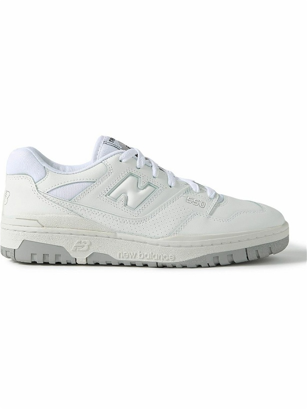 Photo: New Balance - 550 Perforated Leather Sneakers - White