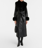 Self-Portrait Belted leather coat