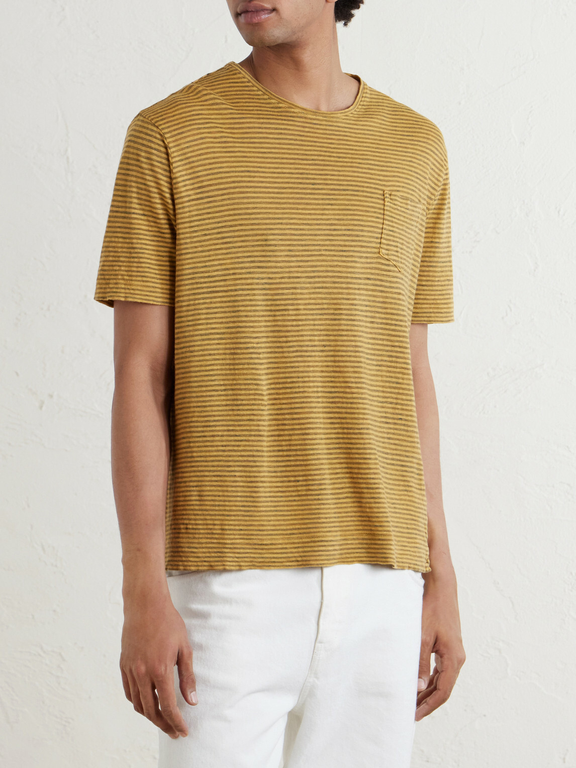 Massimo Alba - Panarea Linen and Cotton T-shirt - Yellow