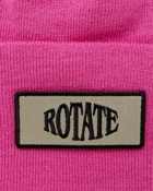 Rotate Birger Christensen Knitted Beanie W. Patch Pink - Womens - Beanies
