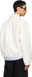 Courrèges Off-White Vinyl Zipped Bomber Jacket