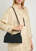 Toteme T-lock Woven Clutch - Black - One Size