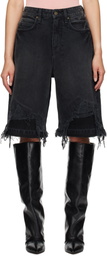 GUESS USA Black Distressed Denim Shorts