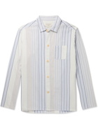 OLIVER SPENCER LOUNGEWEAR - Westcliffe Striped Organic Cotton-Twill Pyjama Shirt - Blue
