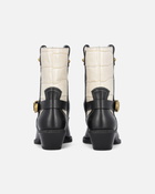 Pinko Two Tone Texan Style Leather Ankle Boots Black/White