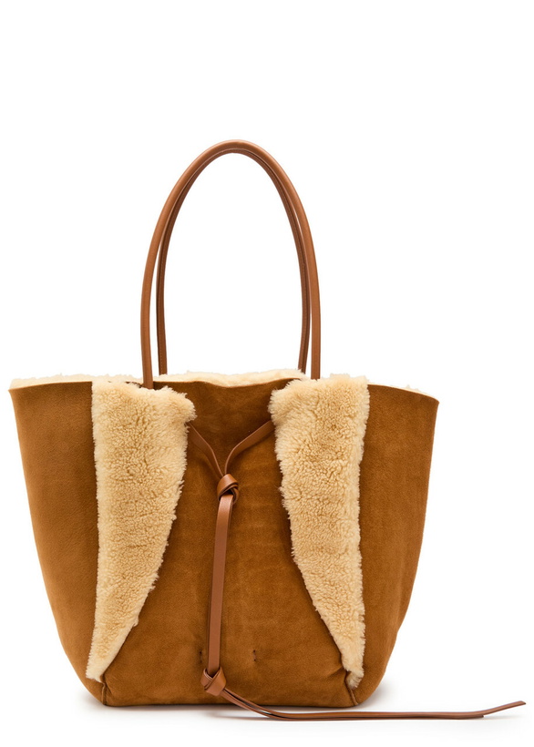 Photo: Gabriela Hearst Marija Shearling and Suede Tote bag - Tan - One Size