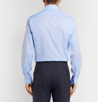 Ermenegildo Zegna - Light-Blue Cutaway-Collar Puppytooth Cotton Shirt - Sky blue