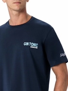 MC2 Saint Barth Man Cotton T-shirt With Gin Tonic Addicted Placed Print