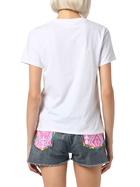 MC2 Saint Barth Woman Cotton Jersey Crewneck T-shirt Emilie With Stai Calma Lo Dici Al Mare Embroidery