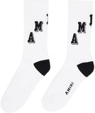 AMIRI White & Black Collegiate Socks