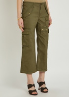 Isabel Marant Josine Twill Cropped Cargo Trousers Khaki