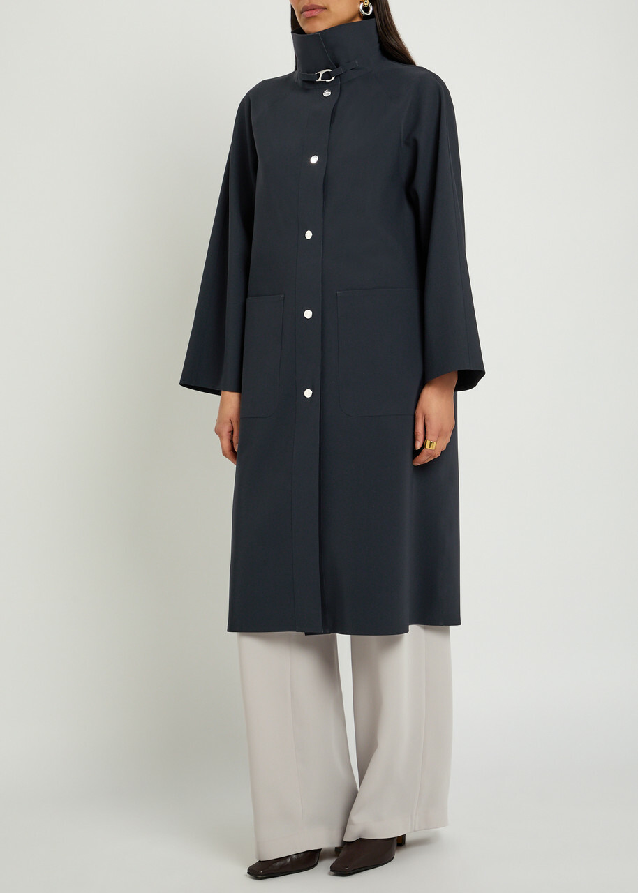 Herno High-neck Stretch-polyamide Coat Blue