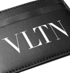 Valentino - Valentino Garavani Logo-Print Leather Cardholder - Black