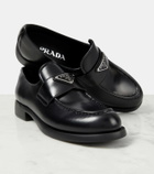 Prada Logo leather loafers