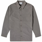 Han Kjobenhavn Men's Ripstop Nylon Cargo Shirt in Dark Grey