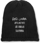 Greg Lauren - Embroidered Cotton Beanie - Black