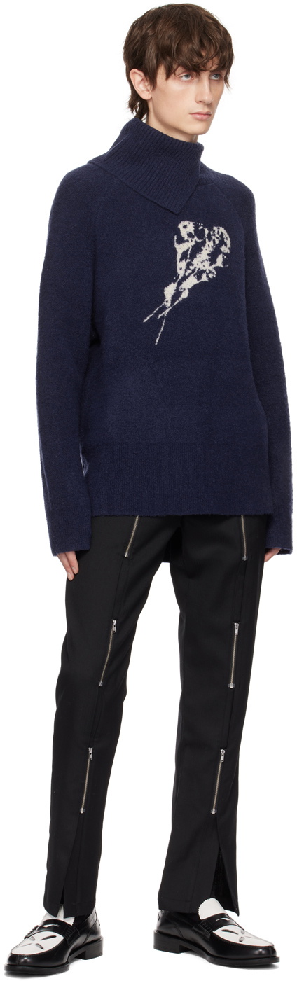 The World Is Your Oyster Navy Neckerchief Sweater