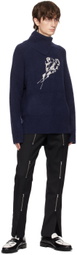 The World Is Your Oyster Navy Neckerchief Sweater
