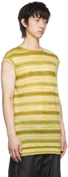 Dries Van Noten Yellow Mohair Stripe T-Shirt