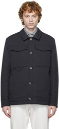 Brunello Cucinelli Navy Padded Gabardine Jacket