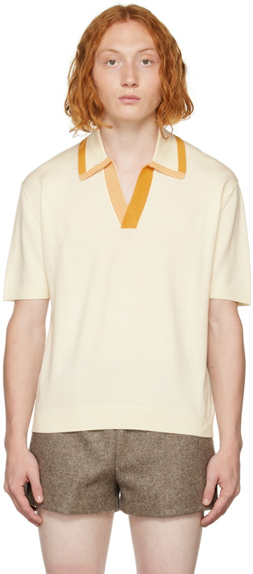 Photo: King & Tuckfield Off-White Striped Polo