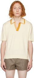 King & Tuckfield Off-White Striped Polo