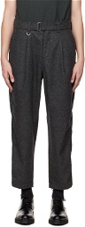 SOPHNET. Gray Belted Trousers