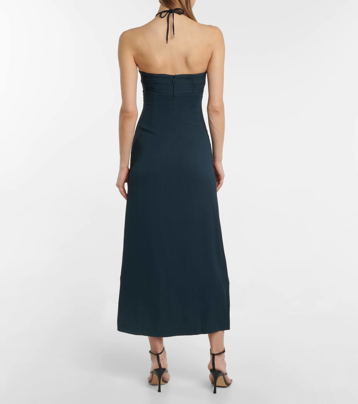 Self-Portrait Cutout ruched halterneck maxi dress Self-Portrait