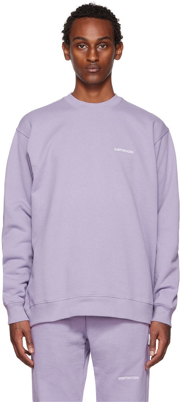 Photo: Saintwoods Purple Embroidered Sweatshirt