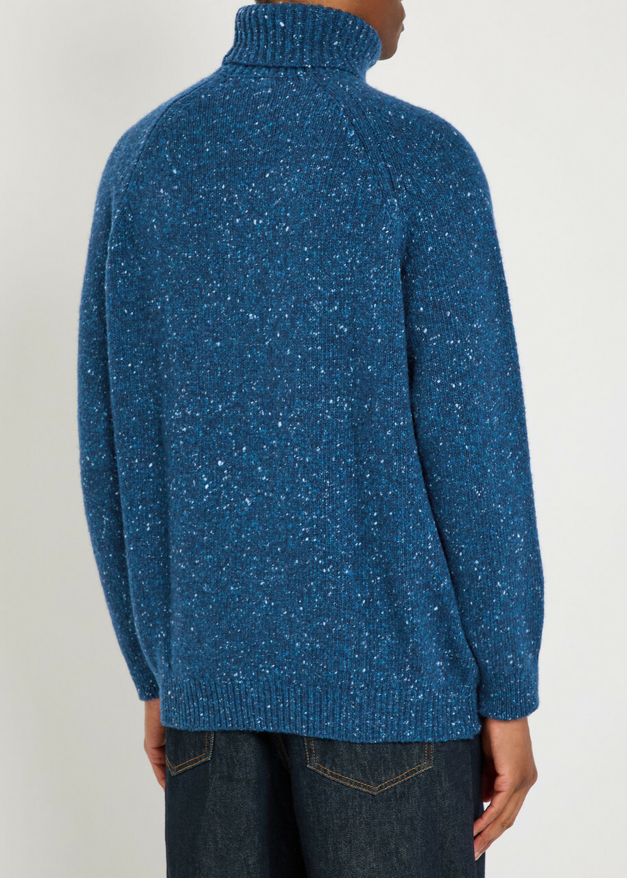 Begg & CO Barrow Roll-neck Cashmere Jumper Blue