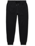 Theory - Balena Tapered Waffle-Knit Organic Cotton-Blend Drawstring Sweatpants - Black