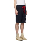 Greg Lauren Navy Paul and Shark Edition Patches Shorts