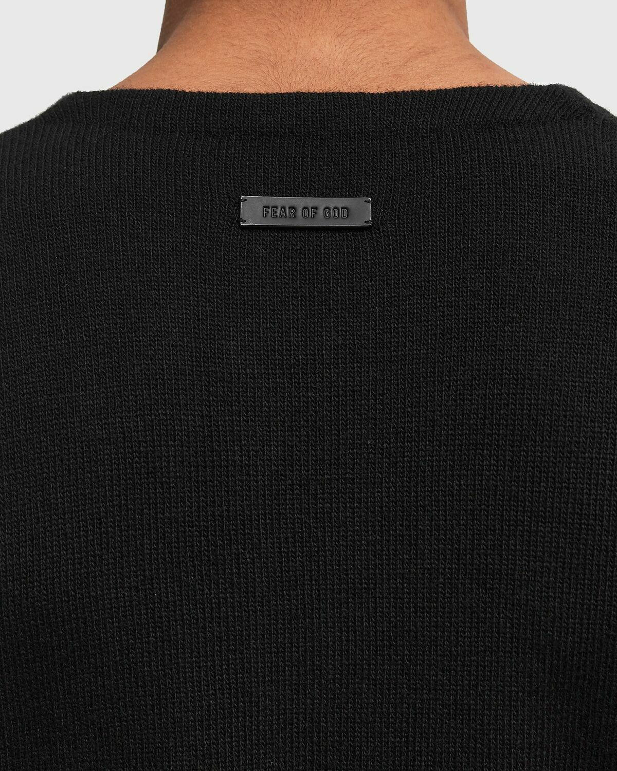 Fear of God FINE KNIT HENLEY Black Mens Pullover Fear Of God