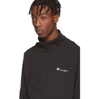 Champion Reverse Weave Black Small Script Logo Turtleneck