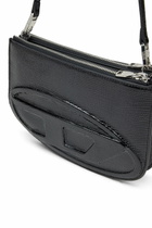 Diesel 1DR Twin-Double-pouch shoulder bag in embossed leather - Shoulder Bags Womens in Black