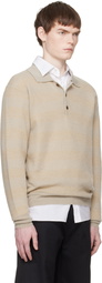 stein Beige Knit Stripe LS Polo
