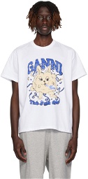 GANNI White Fun Bunny T-Shirt