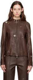 Saks Potts Brown Lauren Leather Jacket