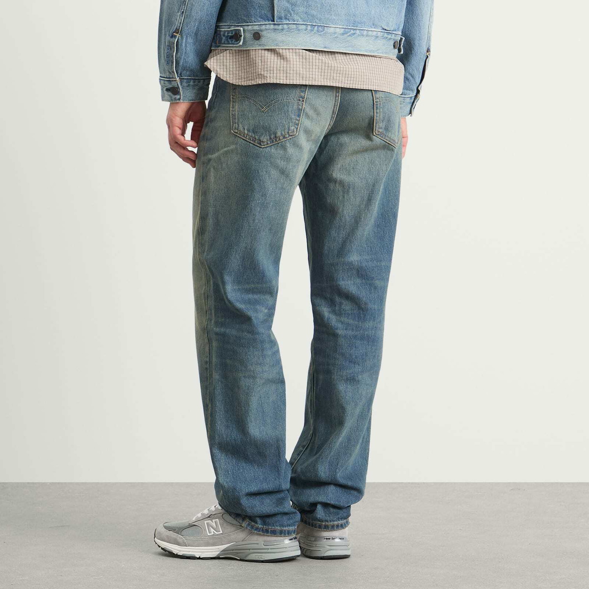 Levi's Men's X Barbour 568 Loose Jeans in Dark Worn In Levi's Red
