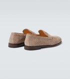 Brunello Cucinelli Woven suede penny loafers