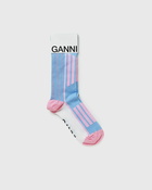 Ganni Organic Cotton Sporty Sock Blue - Womens - Socks