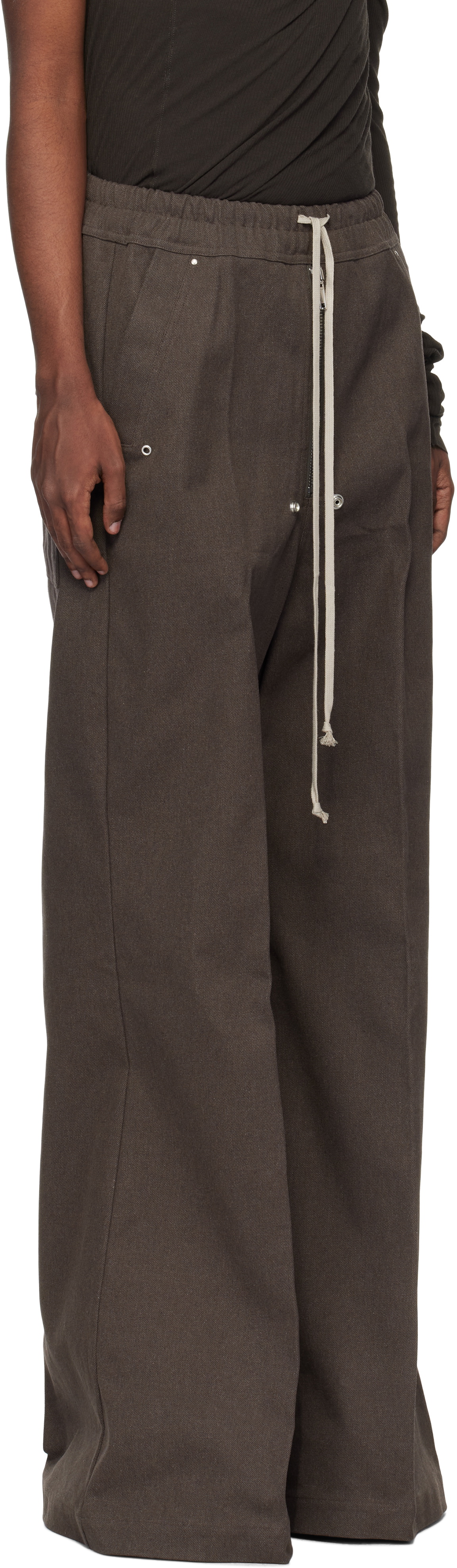 RICK OWENS Porterville Bela ワイドパンツ Black Porterville Wide Bela Trousers by Rick Owens on Sale