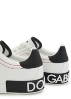 Dolce & Gabbana Portofino Panelled Leather Sneakers White And Black